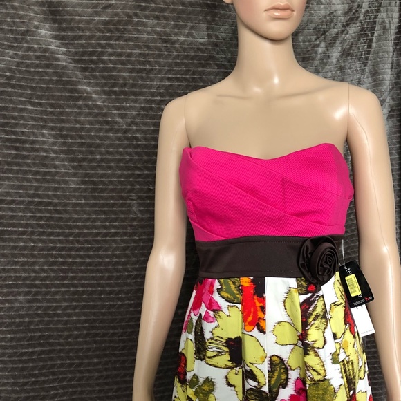 NWT Teeze Me Pink/BrownKnee Length Dress Size 11 - Picture 2 of 8